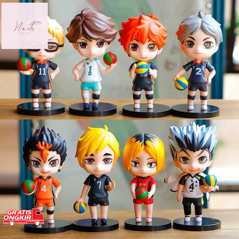 Action Figure Murah / Action Figure Haikyuu: Cute Kawaii Version - Bokuto, Hinata, Kenma, Nishinoya,