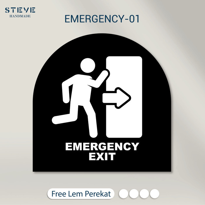 Sign Board Exit Emergency | Papan Tanda Pintu Darurat Label Akrilik Sign Board