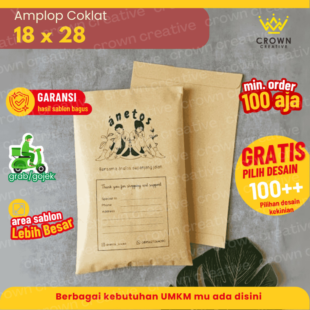 

18x28 (SABLON) ENVELOP / AMPLOP COKLAT
