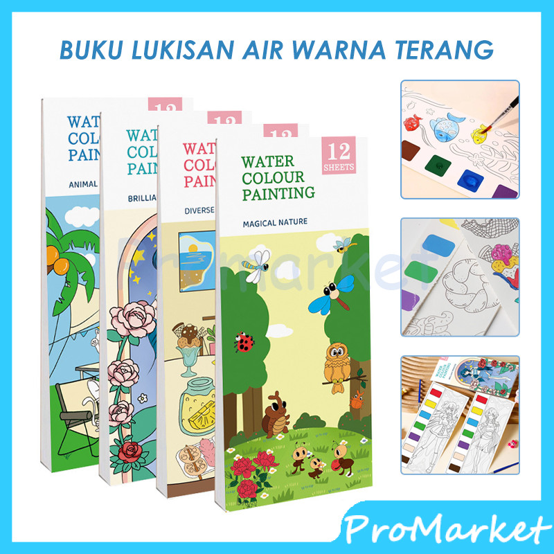

Buku Gambar Anak Cat Air / Paket Melukis Anak Lengkap Dengan Kuas Buku Gambar Mewarnai Water Colour Painting