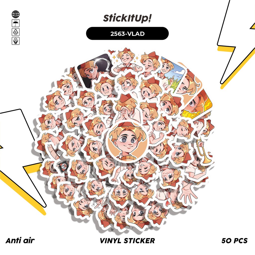 

COD✨ 50 Pcs Stiker Pack FUNNY CHARACTER VLADIK THE BOY STICKER PACK Lucu Aesthetic Vynil Waterproof untuk Freebies Sticker Buku Journal Casing HP Laptop