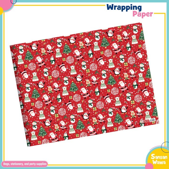 

Kertas Kado Sansan Wawa- Motif Natal Isi 5 pcs / Motif - Xmas-6175