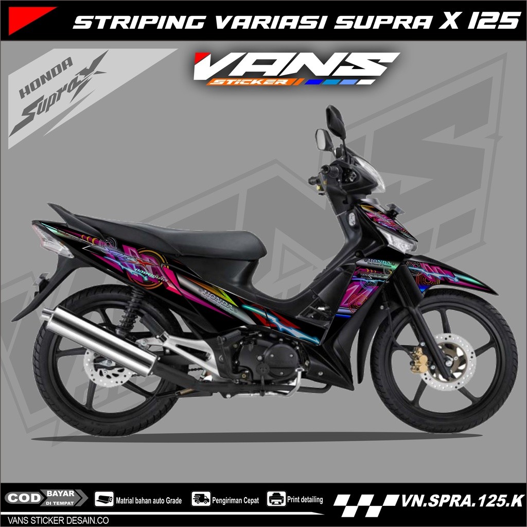 Striping honda supra x 125 tahun 2008_lis sticker variasi motor supra x 125