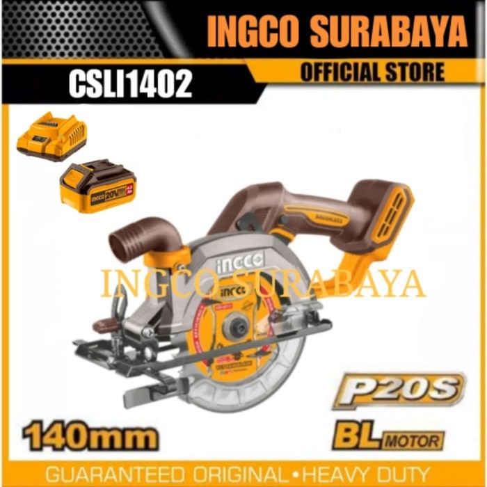 INGCO CSLI1402 CIRCULAR SAW CORDLESS MINI 5" GERGAJI SERKEL BATERAI