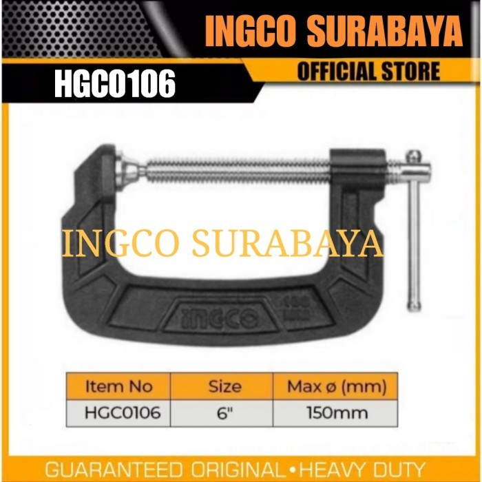 INGCO HGC0106 G CLAMP 6" KLEM C PRESS KAYU BESI 6 INCH