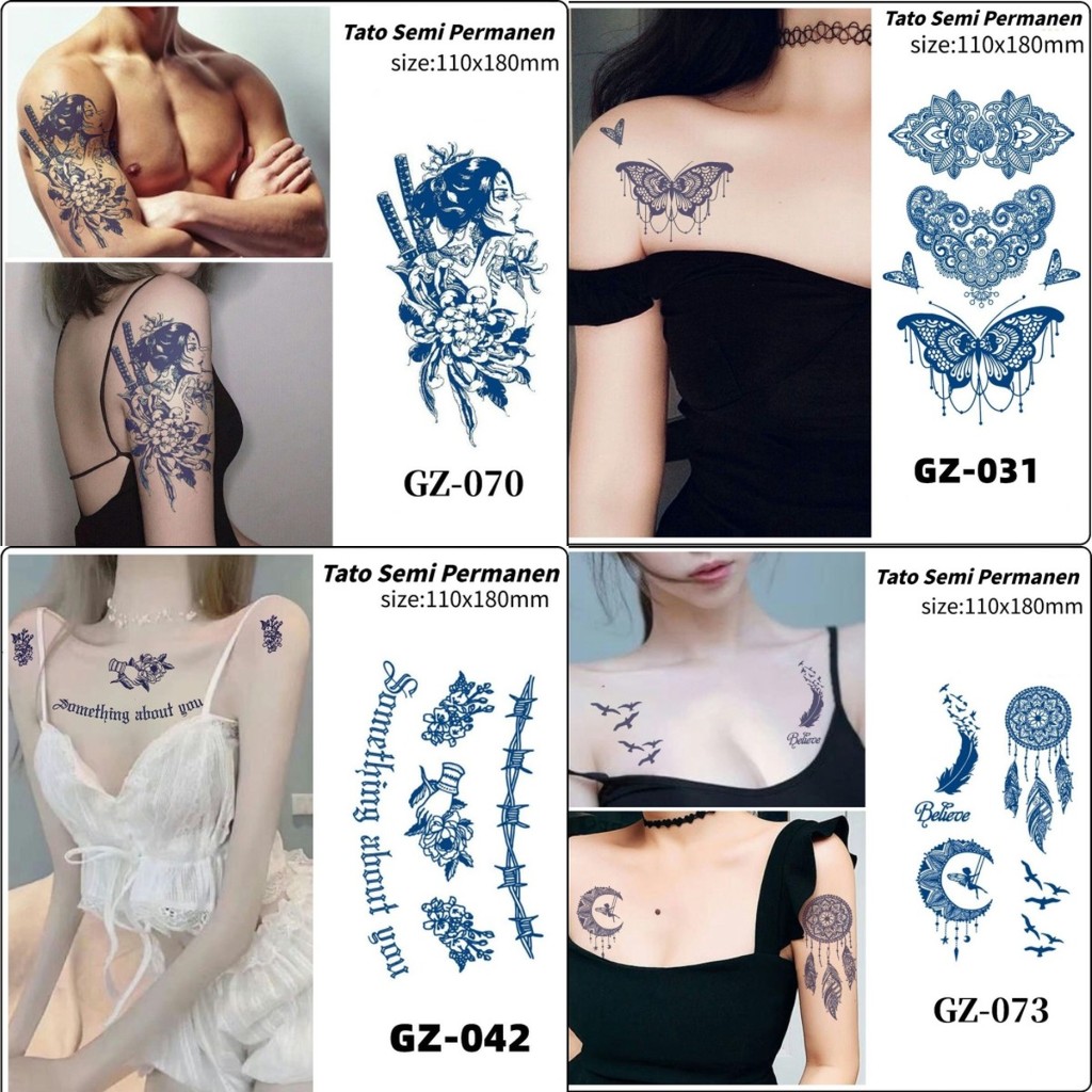 

[Pengiriman 24 Jam] Sticker Tato 3D Sticker Tato Temporer Tahan Lama 15 Hari Tato Temporer Anti Air | 11*18CM