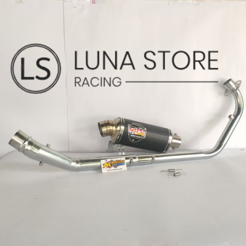 Knalpot Racing WRX OVAL Carbon untuk Motor Vixion, Vixion R, Megapro, Byson, CB150, VERZA, GL, Tiger