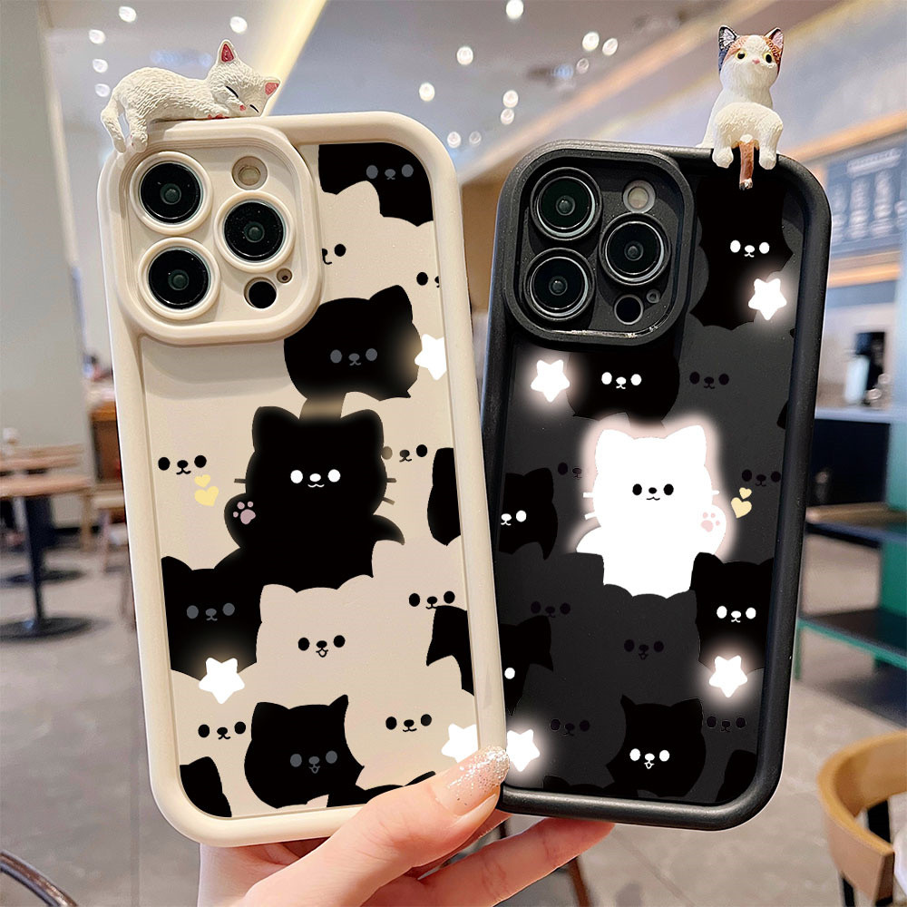 Casing hp ITEL P40 Plus P50 P55 Plus S23 S23Plus itelA04 A05S A60 A70 RS4 Glowing cat Decoration sty