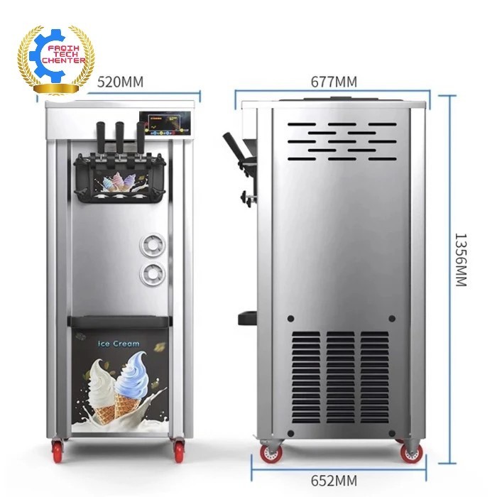 Mesin Pembuat Es Krim 3 Kran / Tuas Soft Ice Cream Digital