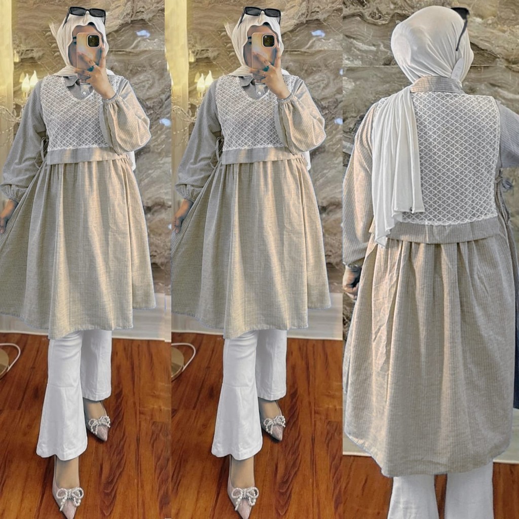 Tunik Atasan Sabira Wanita / Baju Tunik Atasan Wanita Terbaru 2024 / Tunik Wanita Kekinian Korean St