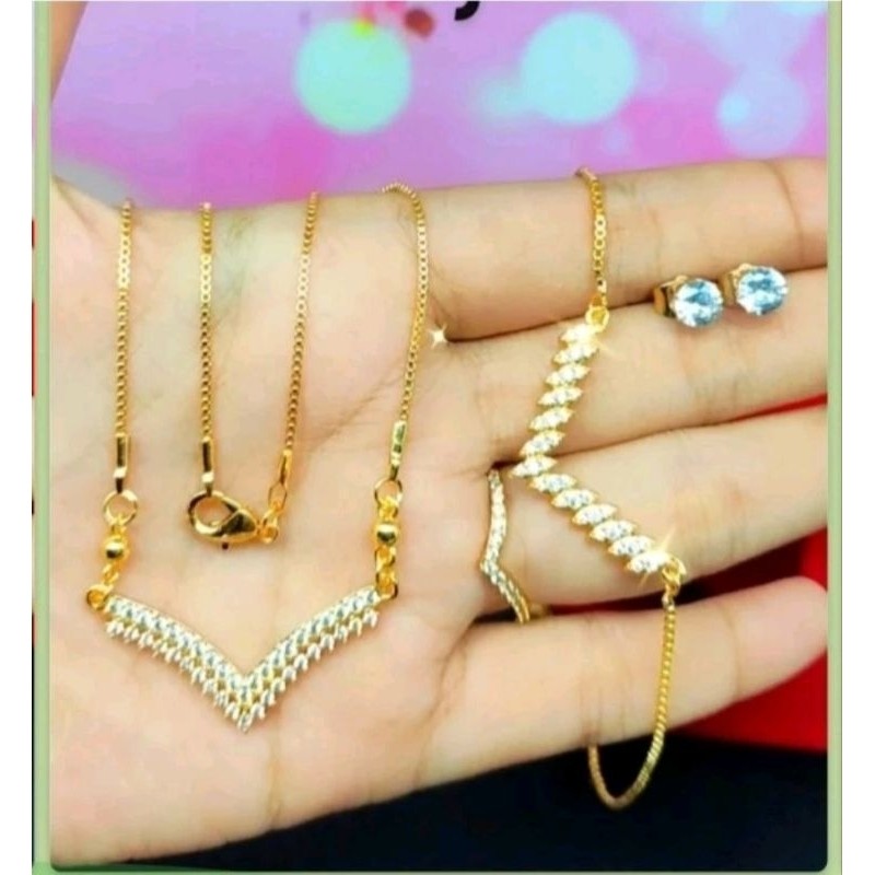 Satu Set Perhiasan Fuji Xuping Titanium Asli