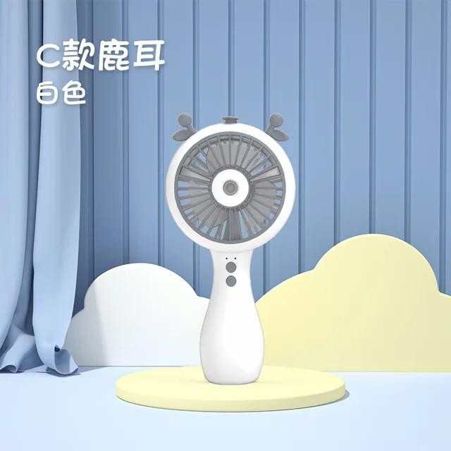 KIPAS ANGIN MINI NANO SPRAY PORTABLE CUTE SPRAY FAN PORTABLE USB - KUPING RUSA