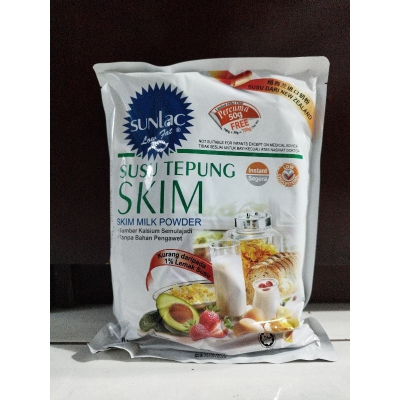 

Sunlac Low Fat Susu Tepung Skim 700+50Gram Original Malaysia