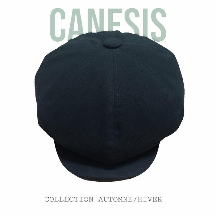 Topi Sutradara Pria Topi Newsboy Cap Pria Topi Pet / Topi Pelukis Pet - Hitam, S