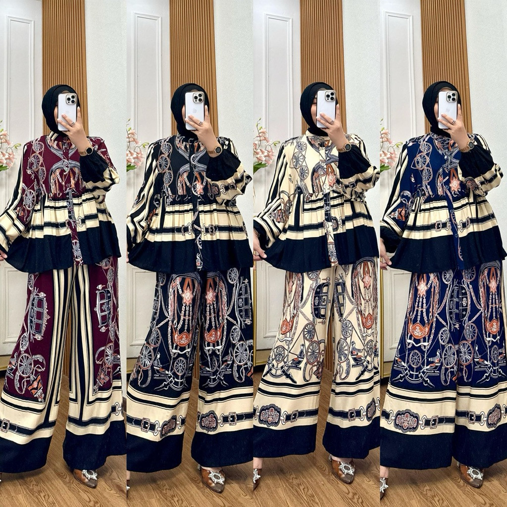 ANISA SET SUSUN REMPEL RODA SETELAN KULOT SEMI JUMBO SET OOTD WANITA KEKINIAN