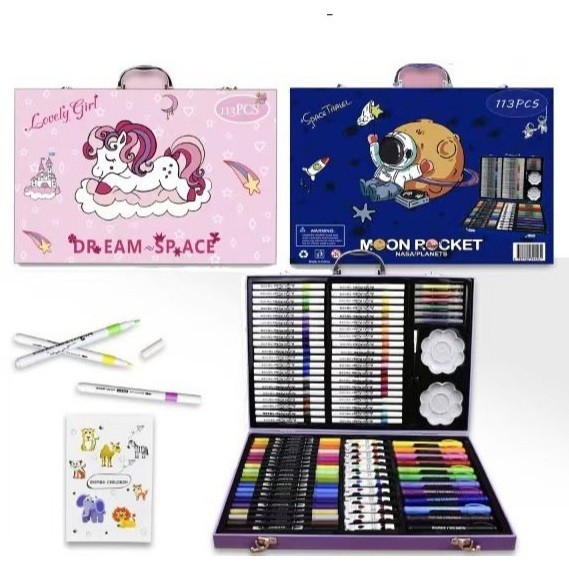 

Crayon Anak Lengkap 113 Warna / Dream Space Set Knalpot Kartun 113PCS / Spidol Mewarnai Anak Set Lengkap Blenda Colouring ShenarCO