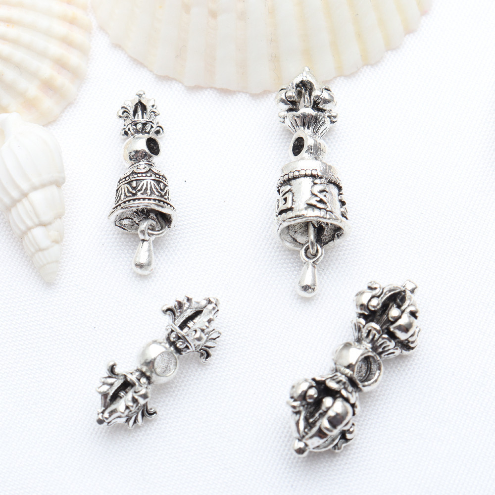 (10 harga) Alat ajaib vajra alu perak paduan perak Tibet liontin perak vajra alu bintang bulan vajra