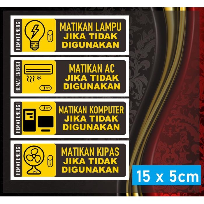 

Sticker Hemat Energi Listrik Horizontal 15x5cm