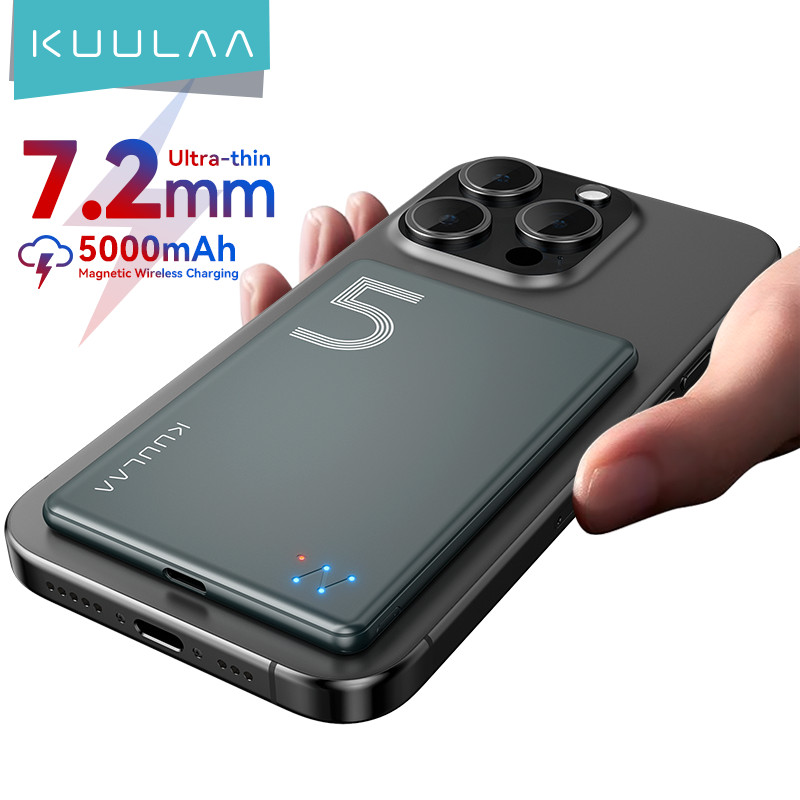 KUULAA Magsafe Power Bank 5000mAh Magnetic Wireless Phone Charger External Battery 20W Fast Charging