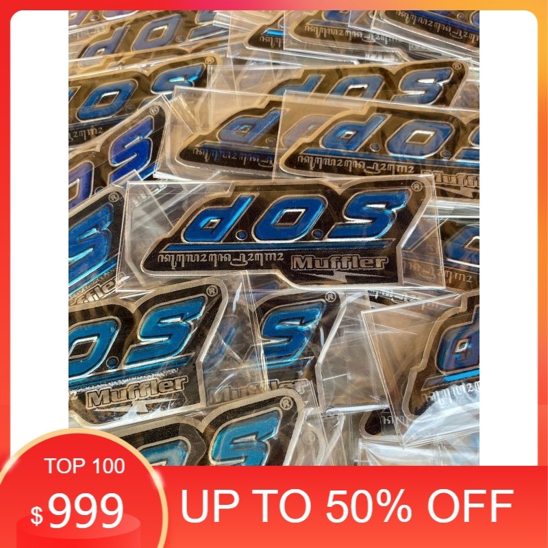 LOGO D.O.S MUFFLER UNIVERSAL ASLI TIMBUL TEBAL EMBLEM KNALPOT DOS