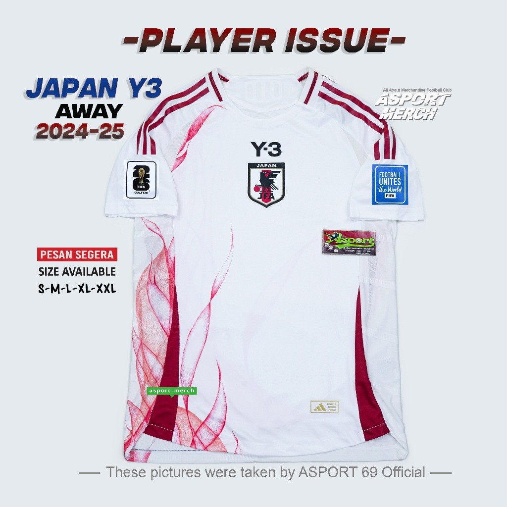 ASPORT JAPAN AWAY Y3 PI   JEPANG Y3 AWAY 2024 2025 PLAYER ISSUE  JAPAN Y3 AWAY 24 25 PI
