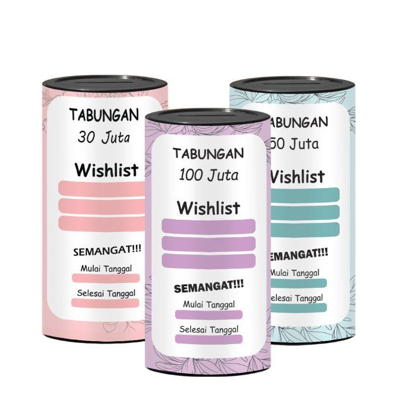 Celengan Target 100 juta 50 juta 30 juta permanen celengan uang asli wishlist viral premium