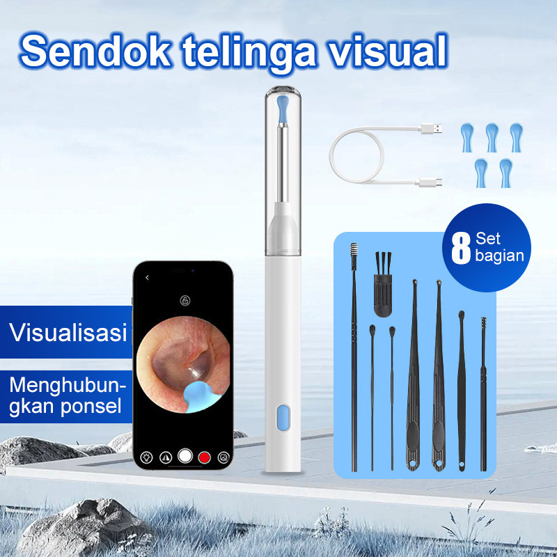 Korek Kuping LED & Kamera WiFi Alat Pembersih Telinga Aman untuk Bayi & Dewasa