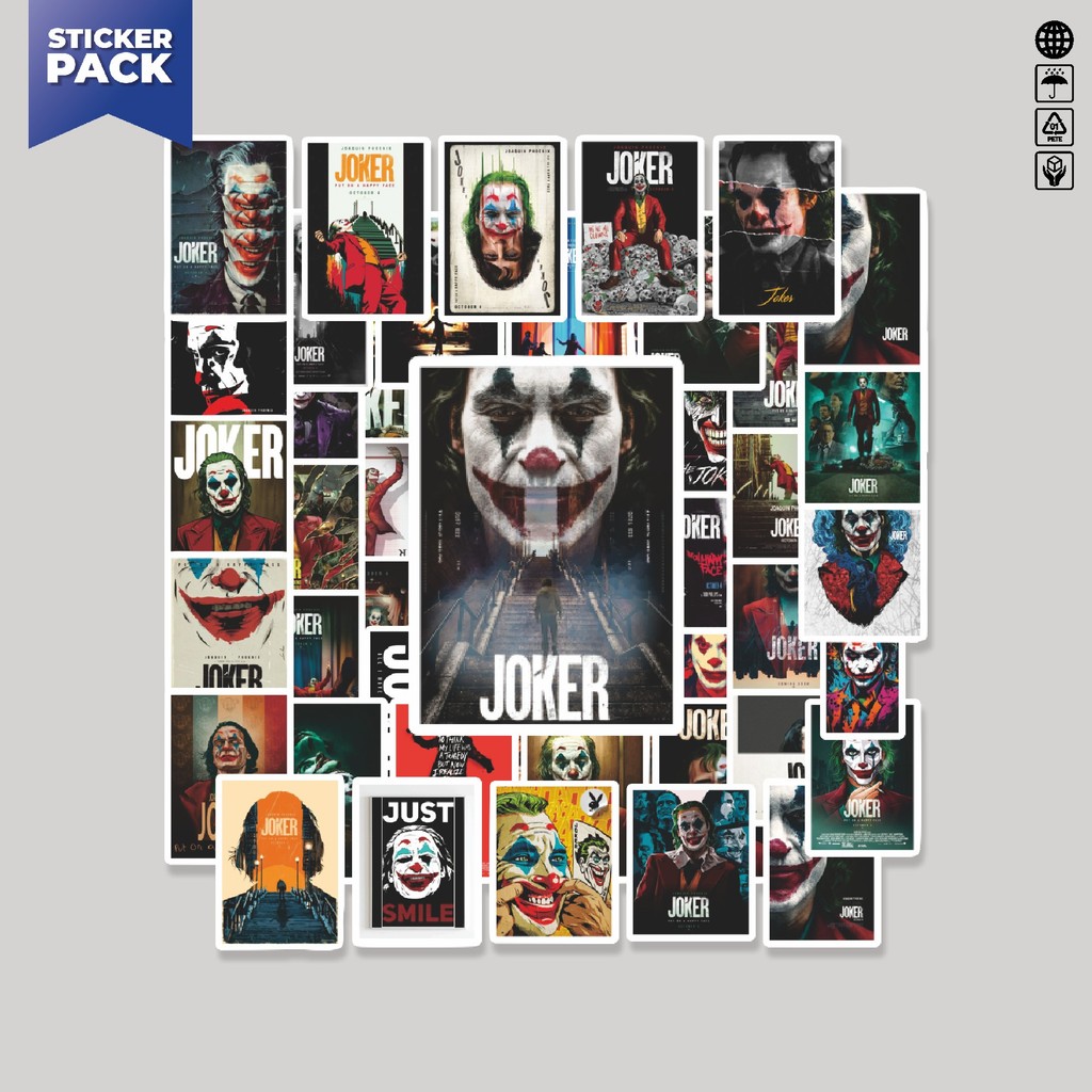 

[100PCS]Stiker Pack Stiker Poster Joker Aesthetic Vinyl Anti Air Dekorasi Sticker Laptop Buku Journal Koper Helm Casing HP Gitar Helm Skateboard