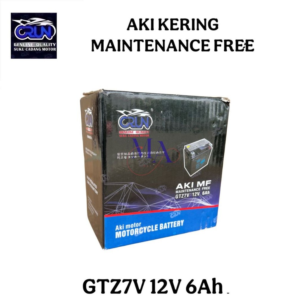 Crun Baterai Aki Motor GTZ7V 12V 6Ah Ampere GTZ6V Yamaha Nmax Aerox Lexy