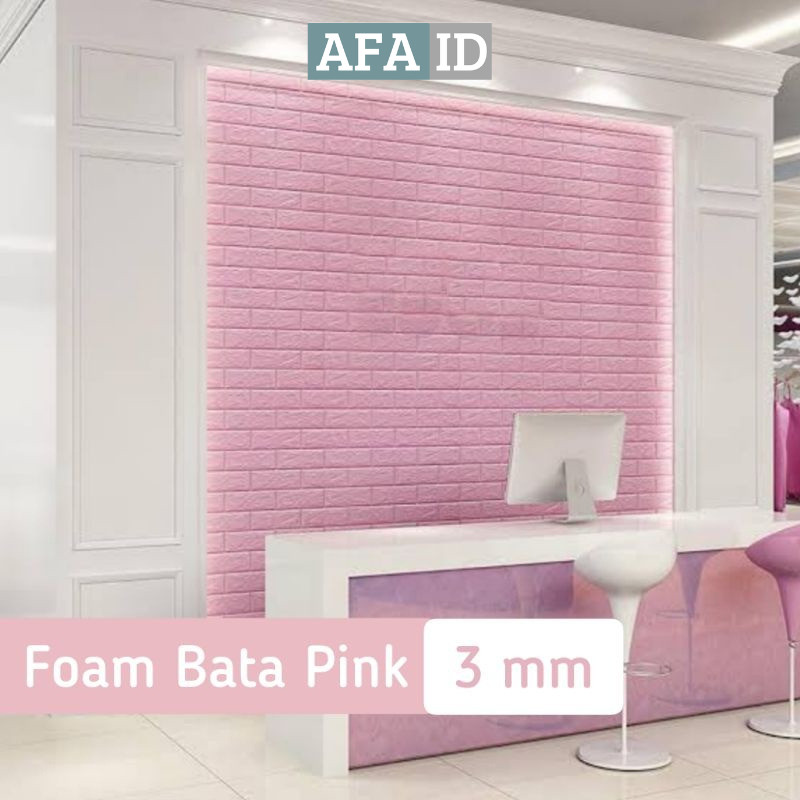 [Putih & Warna] 3D Brick Foam Bata Putih Warna Krem Cream Biru Hijau Ijo Kuning Abu Silver Timbul Gl