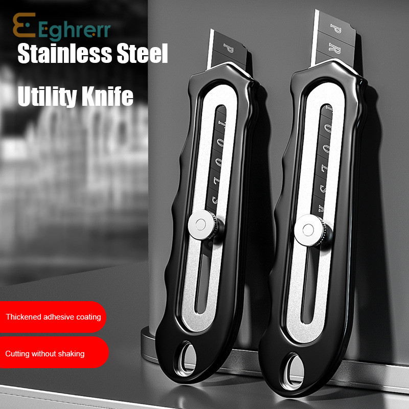 

Eeghrerr Stainless Steel Utility Knife Large Handle Paper Cutter Heavy-duty Knife Wallpaper