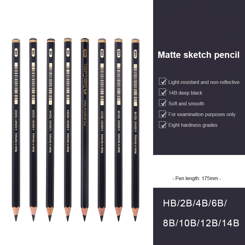 

Faber-Castell Professional Wooden Lead Pencils Matte 1/8Pcs/Set Sketch Pencil Painting Charcoal Graphite Pencil Artists Supplies