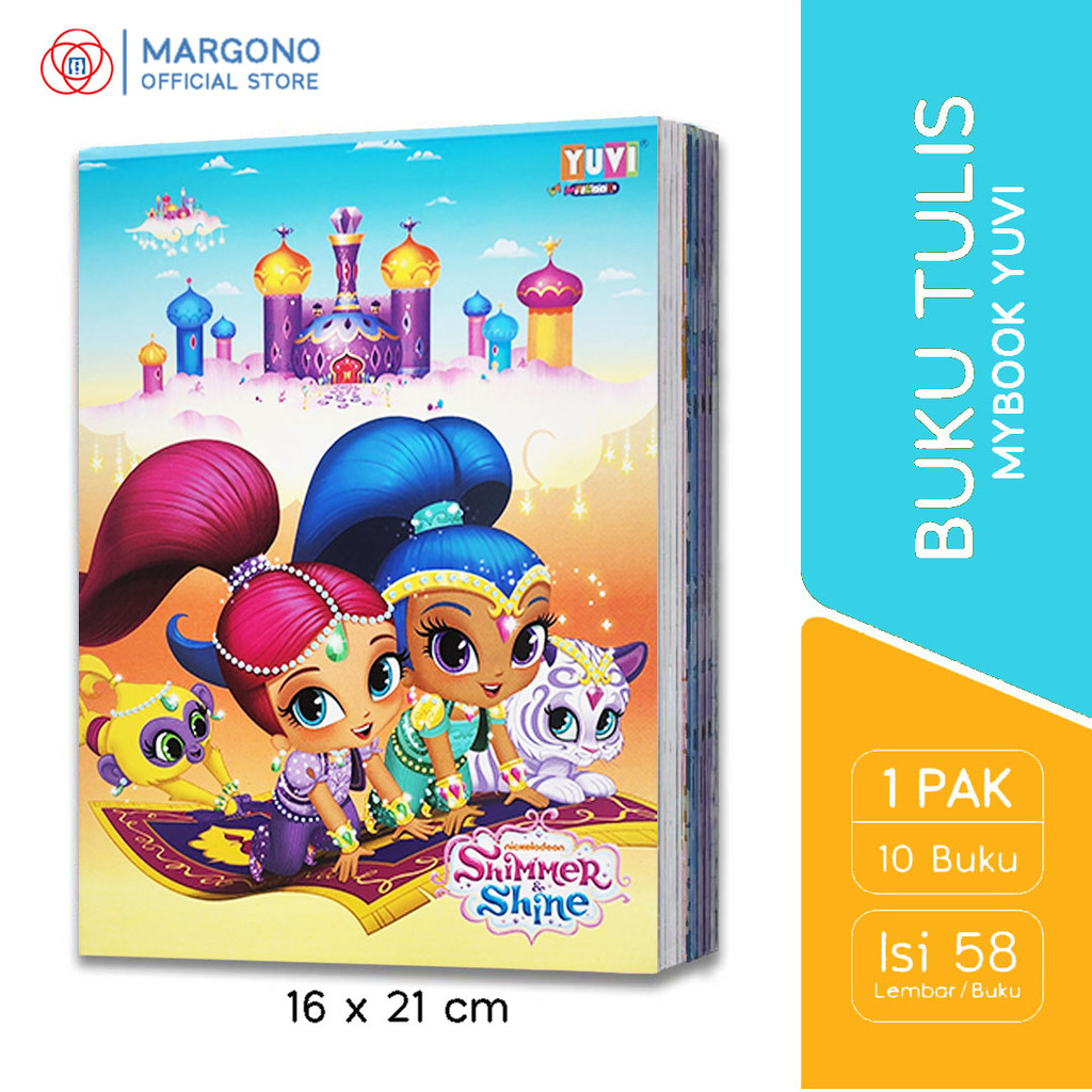 

My Book Yuvi Buku Tulis Tebal A5 Shimmer & Shine 58 Lembar - 10 Buku Sekolah