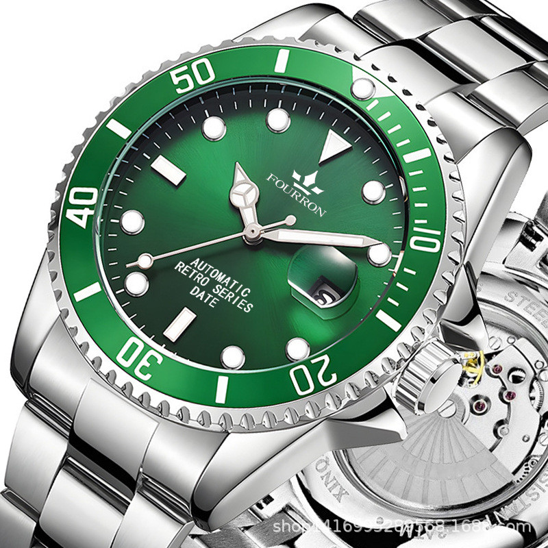 

Jam Tangan Pria Terkenal Bisnis Domestik Green Water Ghost Kalender Luminous Tahan Air Santai Gaya Retro Trendy Tinggi Transparan Bawah