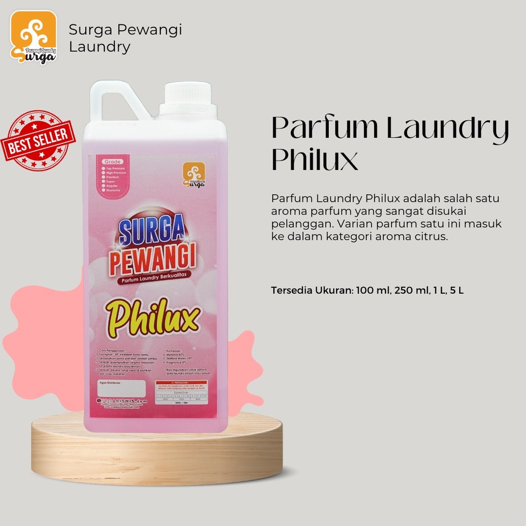 Parfum Laundry Surga Pewangi Aroma Philux Surga Pewangi 1 Liter Grade A Premium