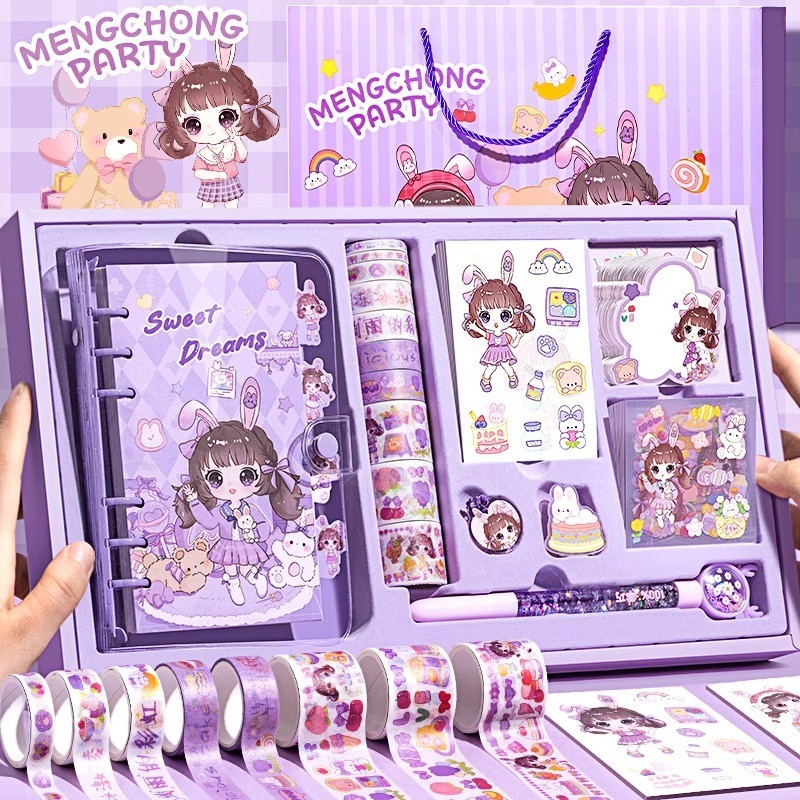 

Stiker Lucu 1 Set Box Tema Kartun Stiker Label untuk Buku Pegangan Diary Dekorasi DIY Stiker Spiral Elegan Bahan Buku Notebook