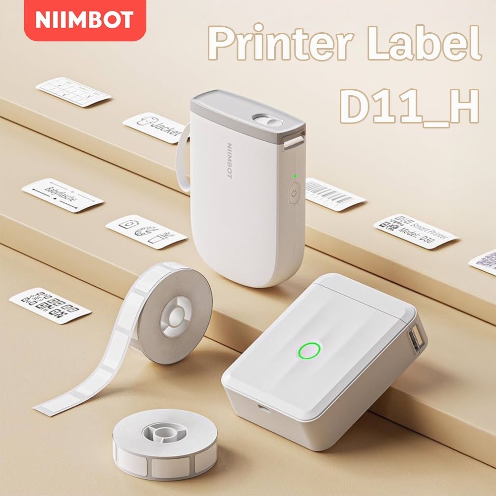 

New NIIMBOT D11 D110 Printer Label Bluetooth Nirkabel Portabel Cetak Stiker Label Kabel TeksPremium