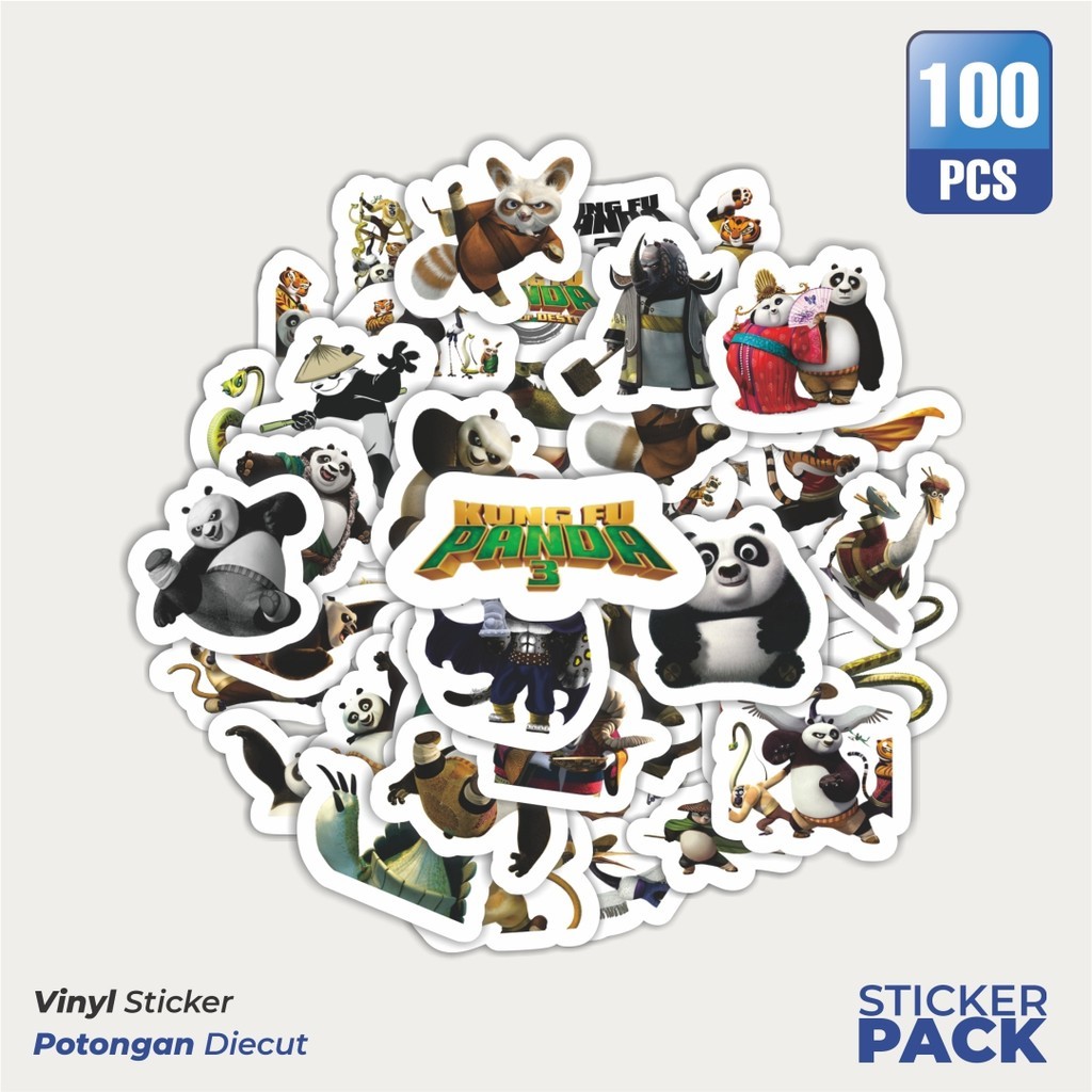 

Stiker Vinyl Stiker Kartun Kung Fu Panda Waterproof Aesthetic- Untuk Laptop, Motor, dan Helm - Paper Stationery Pack