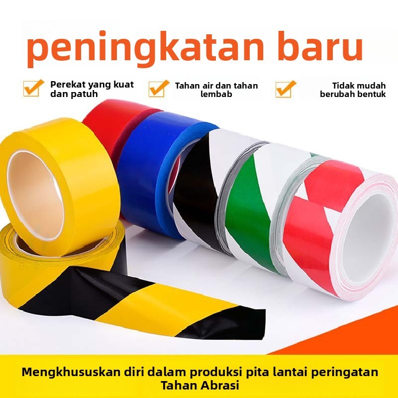 

(3PCS) Pita Peringatan Tanda Keselamatan Peringatan Kebakaran Isolasi Pita Lantai PE Hitam Kuning Pita Garis Zebra Stiker Tanda Berwarna