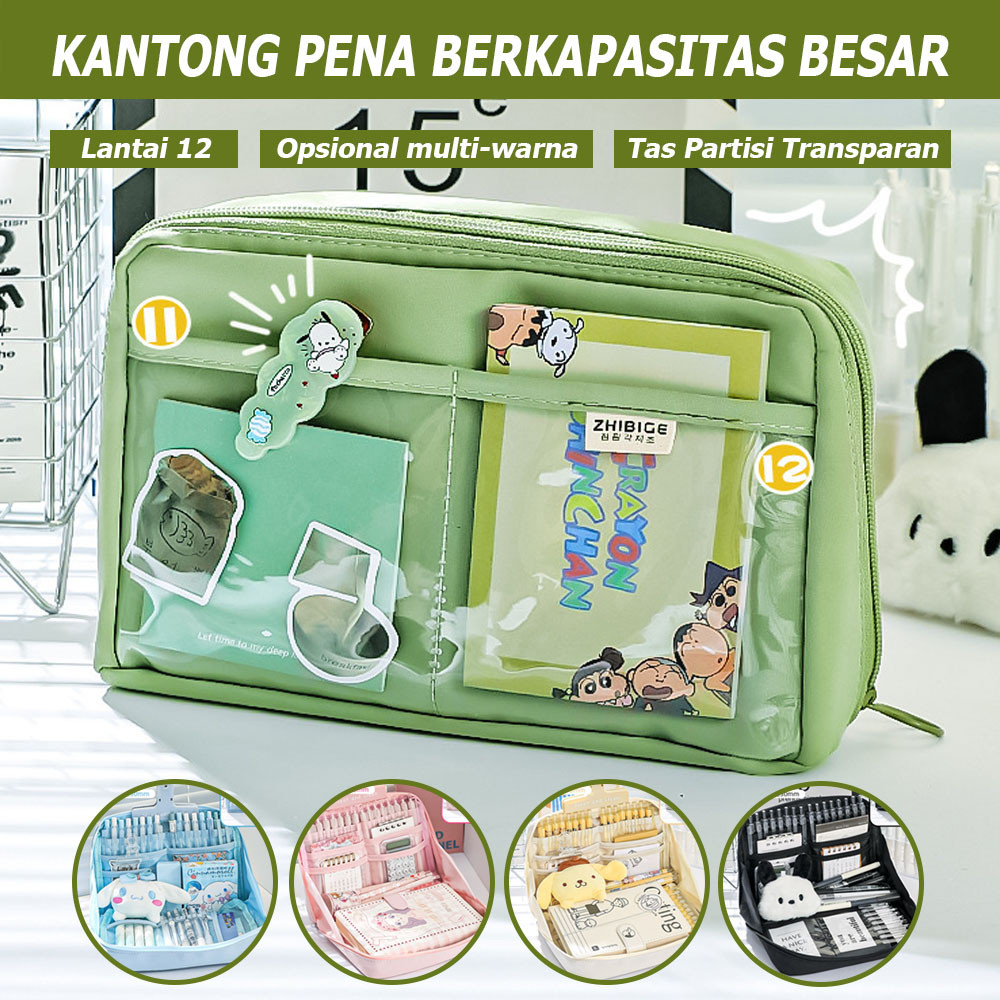 

12 Layer Tempat Pensil Kapasitas Besar Kotak Alat Tulis Penyimpanan Waterproof Siswa