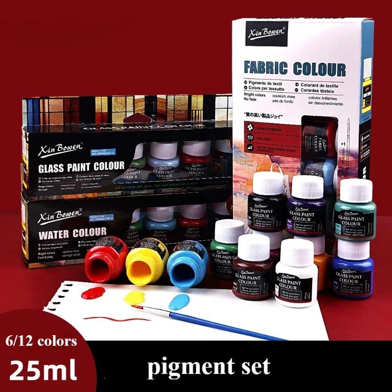 

6/12 Color 25ml Multifunctional Painting Pigment Set Acrylic Glass Textile Advertising Watercolor Gouache Painted Graffiti Paint