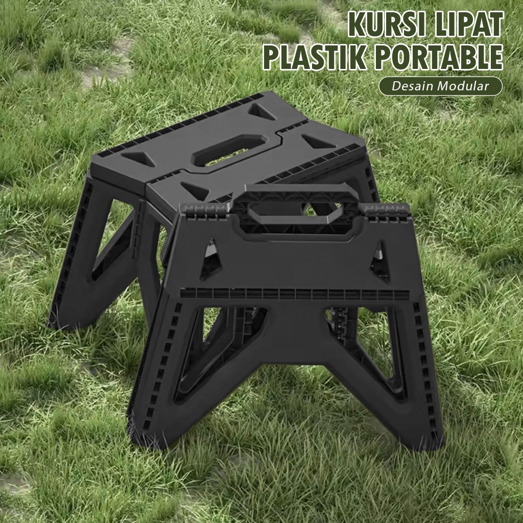 Kursi Lipat Kursi Santai Kursi Plastik Portable Kursi Taman Bangku Mancing Serbaguna-A01B-01