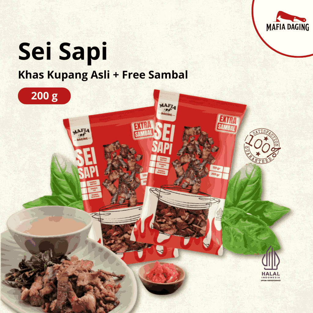 

[Mafia Daging] Sei Sapi / Daging Sapi Asap Frozen Food Sambal Matah - 200g