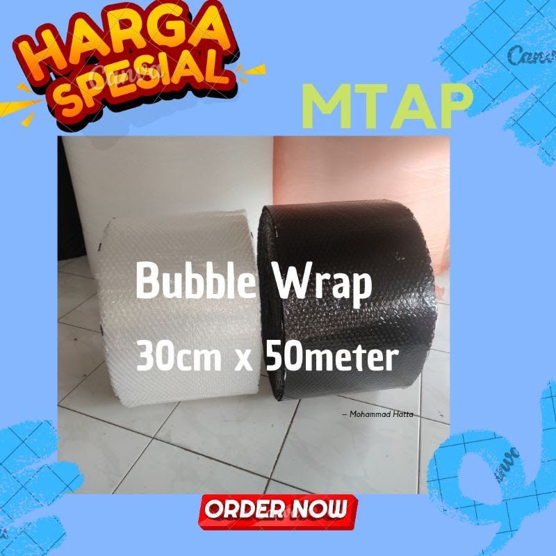 

MTAP Bubble Wrap Meteran LEBAR 30 CM( Harga Tertera Utk 1meter) Hitam - Putih