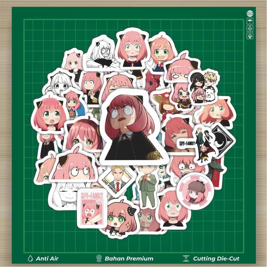

HOT 50 PCS STIKER Stiker Anime Spy x Family Stiker Fashion Cars Decal Dingin Kartu Album Custom Vinyl Anti Air- Sticker Aesthetic Buku Journal Koper Casing HP Tablet Laptop Helm Motor Botol Minum