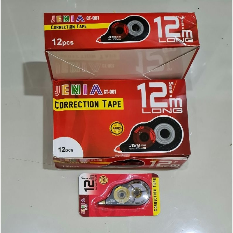 

Correction Tape / Tip-Ex Kertas Roll Jenia CT-001 12M x 5mm - 1 lusin isi 12 pcsCO
