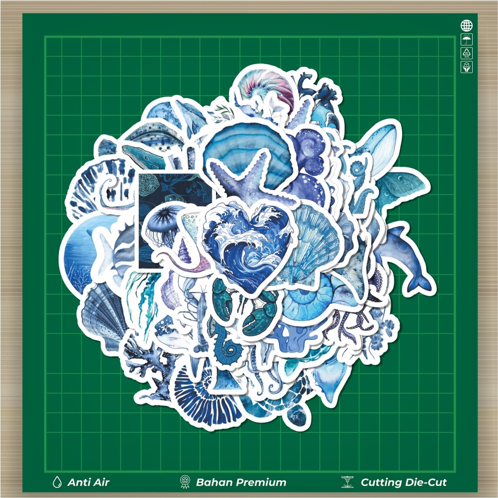

HOT 50 PCS STIKER Stiker Magic Sea Series [Seri Laut Ajaib] Stiker Fashion Cars Decal Dingin Kartu Album Custom Vinyl Anti Air- Sticker Aesthetic Buku Journal Koper Casing HP Tablet Laptop Helm Motor Botol Minum