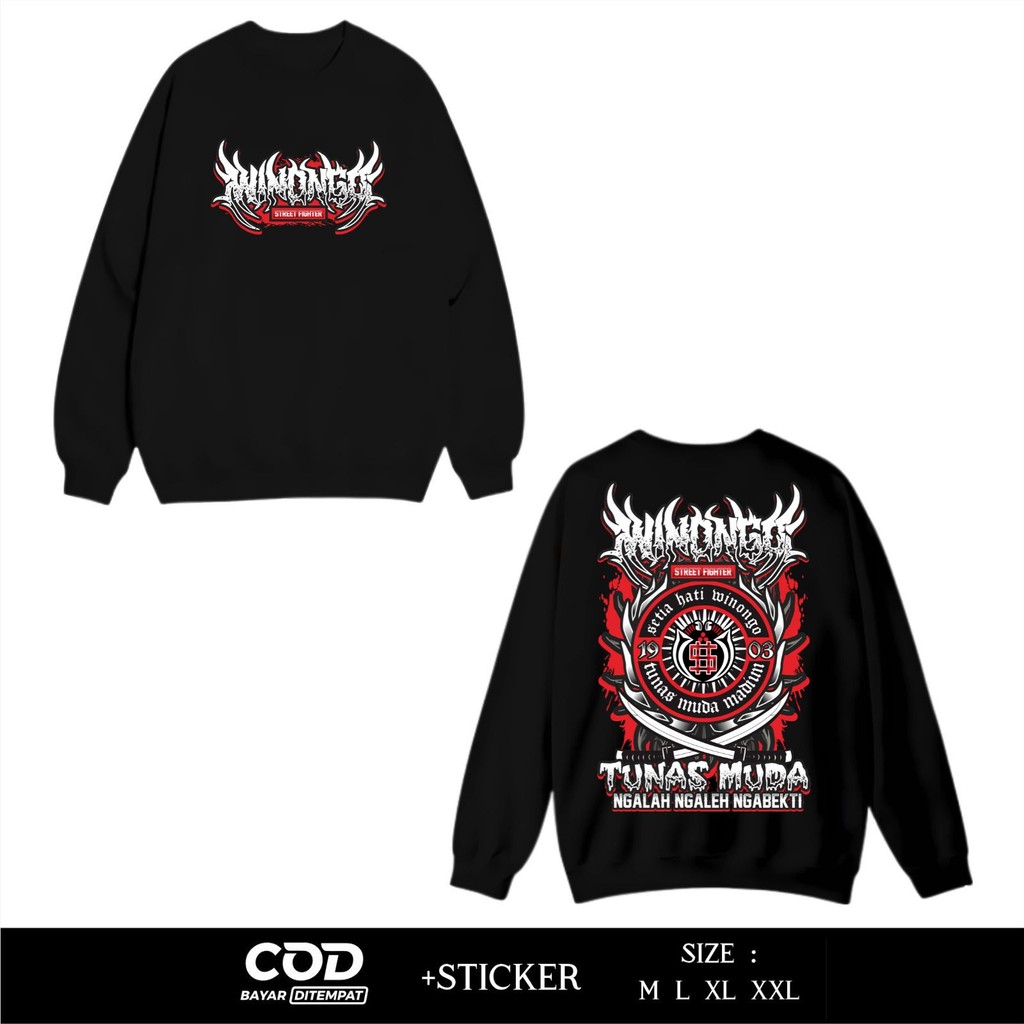 Sweater PSHW Winongo Street Fighter Tunas Muda Ngalah Ngaleh Ngabekti By Esteka Cloth GE4