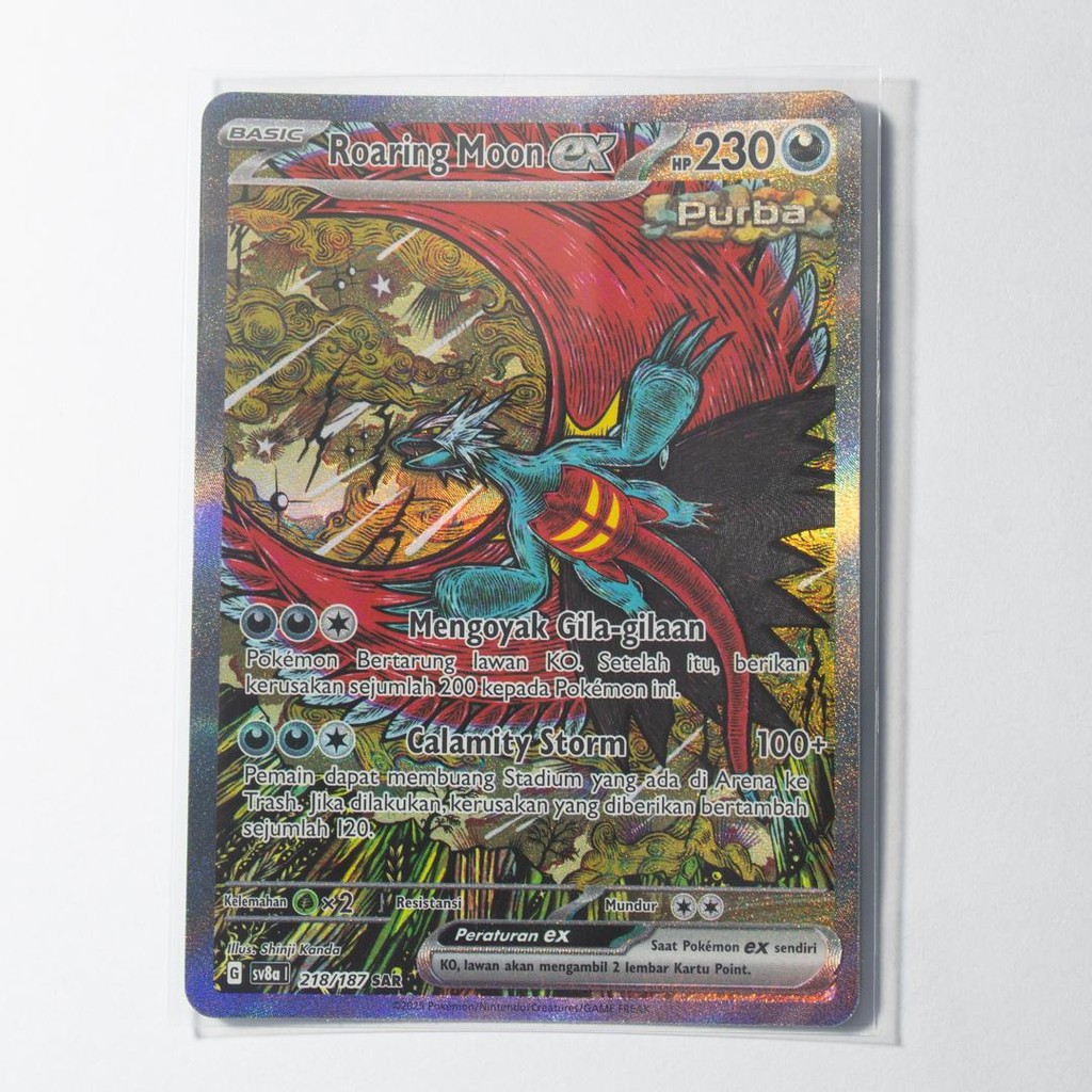 Roaring Moon EX SAR 218/187 SV8a Festival Terastal EX Kartu Pokemon TCG Original Indonesia