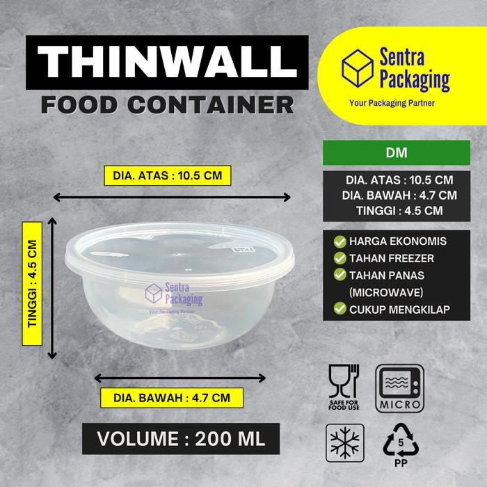 MUMPUNG PROMOThinwall Bulat 200ml / Mangkok Plastik / Cup Salad /Packaging DM -DUSTERLARIS